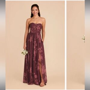 Birdy Grey Grace Convertible Dress with Slit - Chiffon Sangria Whimsical Blooms